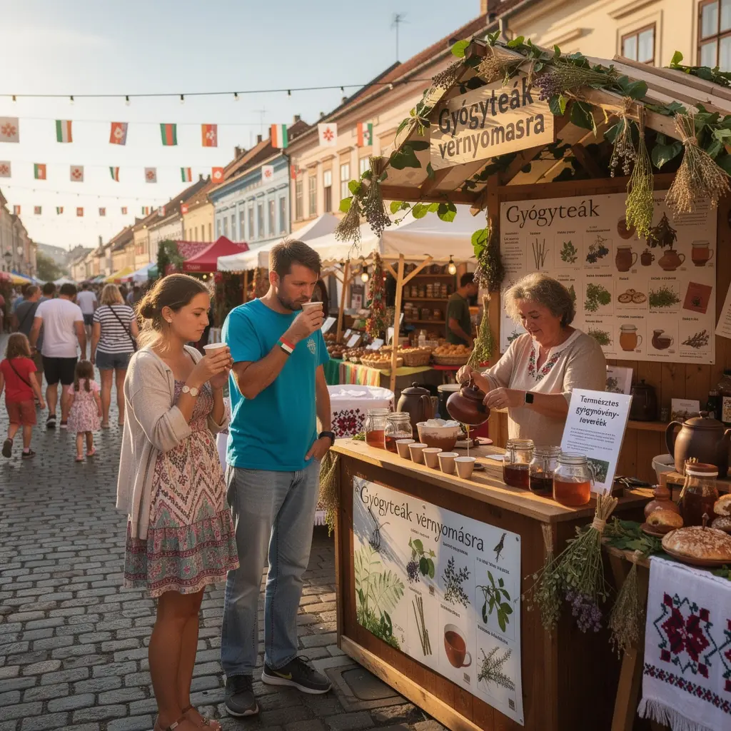 Teázóasztal, ahol a család együtt élvezi a finom teákat.